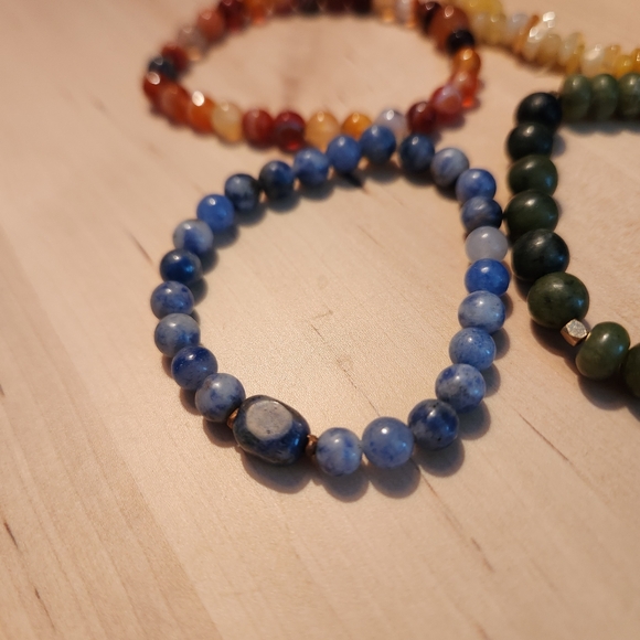 Boho Crystal Beaded Bracelet Stacking Set Of 3 - Picture 7 of 12